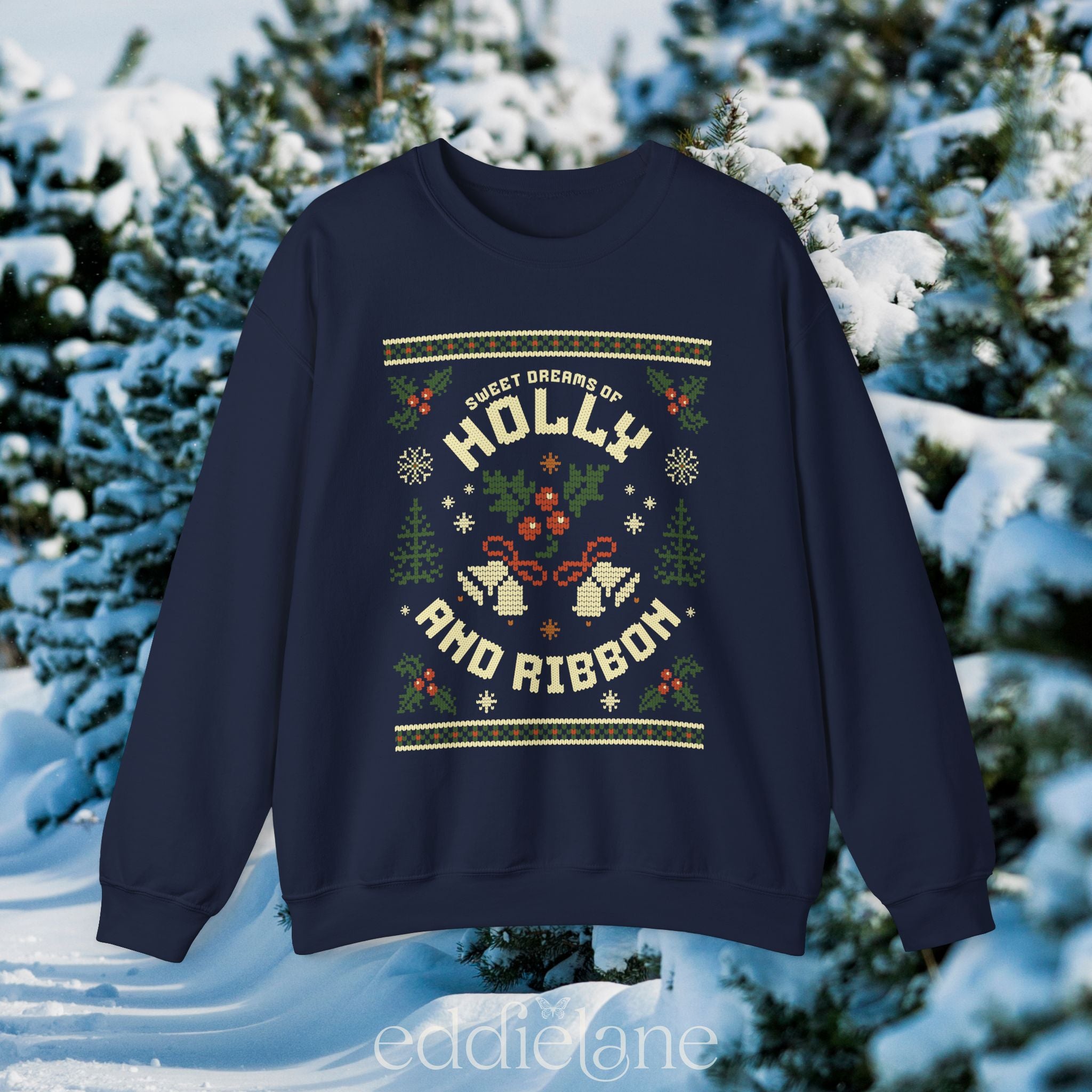 The Holly And Ribbon Ugly Christmas Sweatshirt