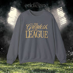 a gray crewneck sweatshirt that says "the greatest in the league"