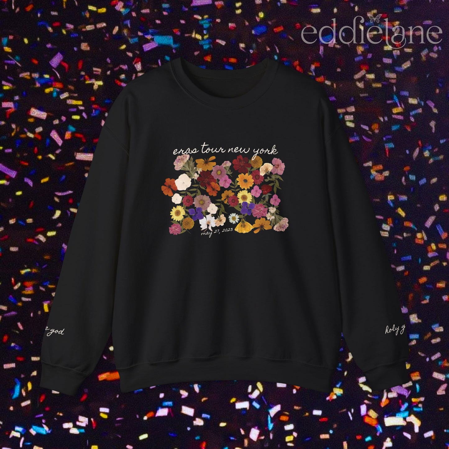 The Personalized Eras Tour Piano Pressed Flowers Sweatshirt