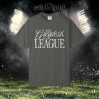 a pepper Comfort Colors t-shirt that says 'the greatest in the league' 