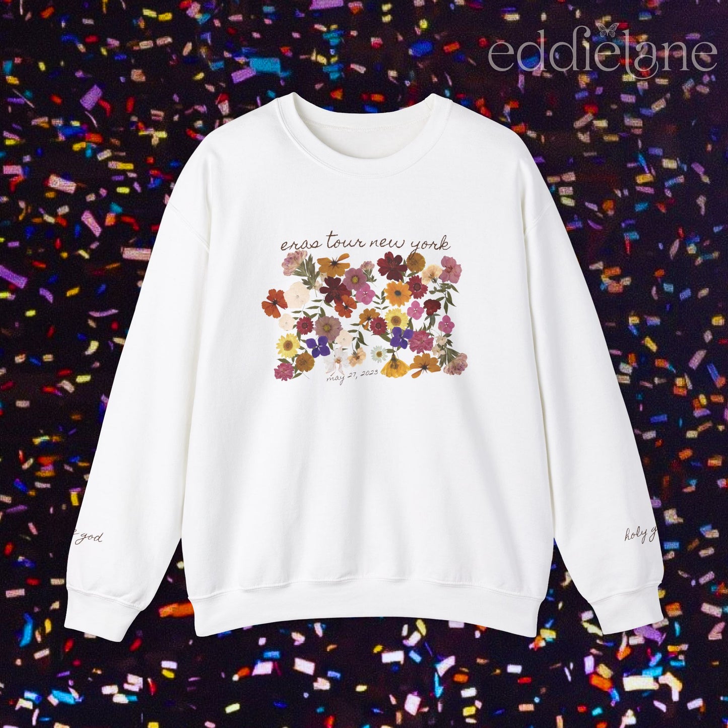 The Personalized Eras Tour Piano Pressed Flowers Sweatshirt