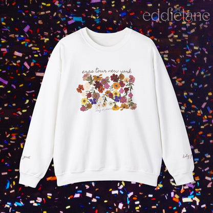 The Personalized Eras Tour Piano Pressed Flowers Sweatshirt