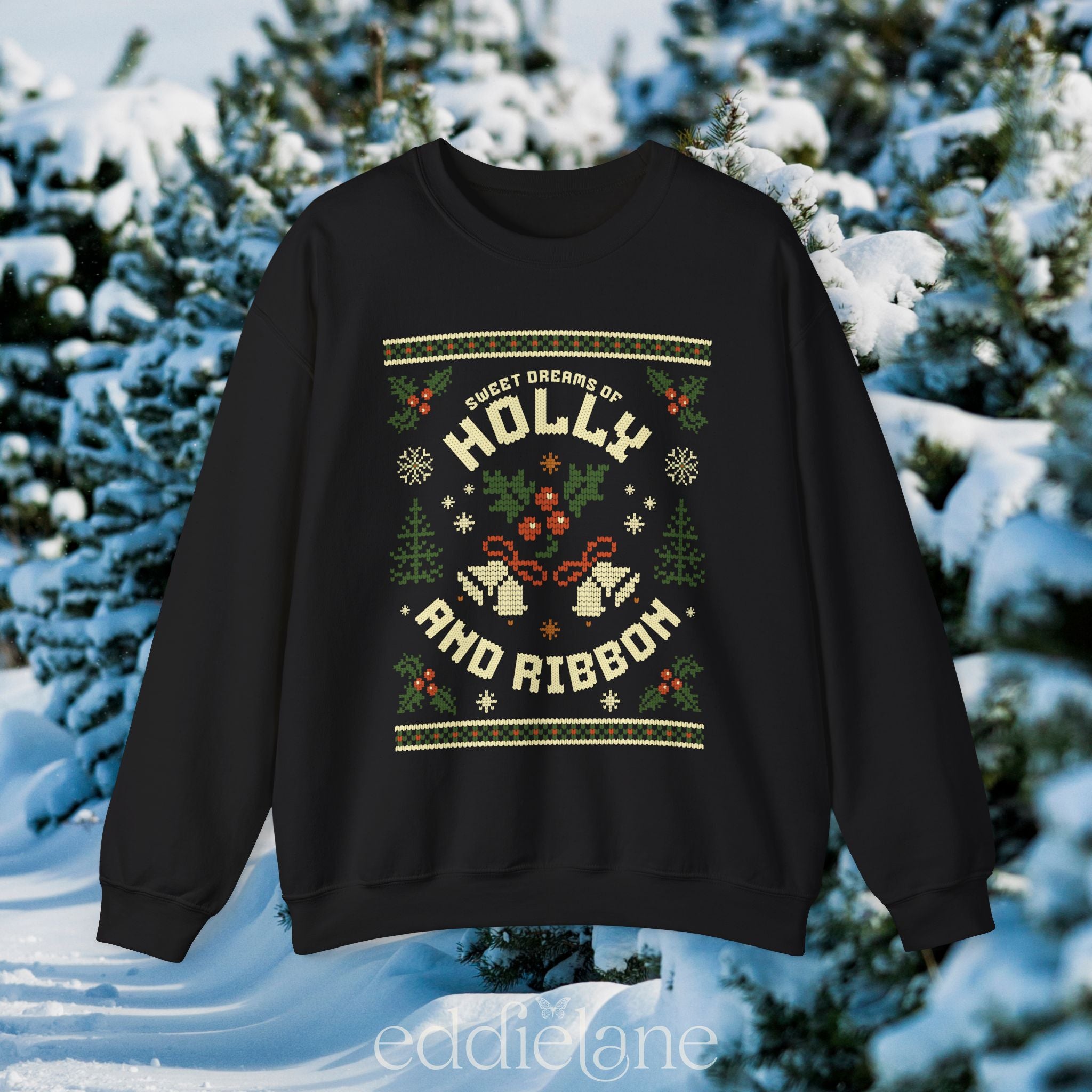 The Holly And Ribbon Ugly Christmas Sweatshirt