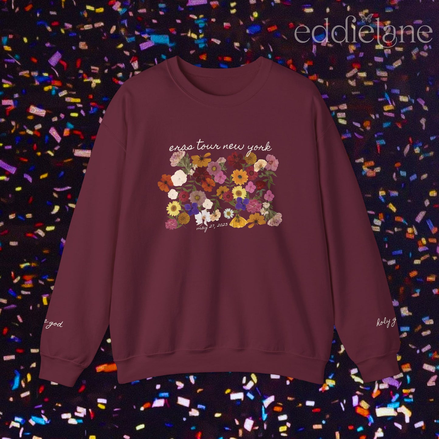 The Personalized Eras Tour Piano Pressed Flowers Sweatshirt