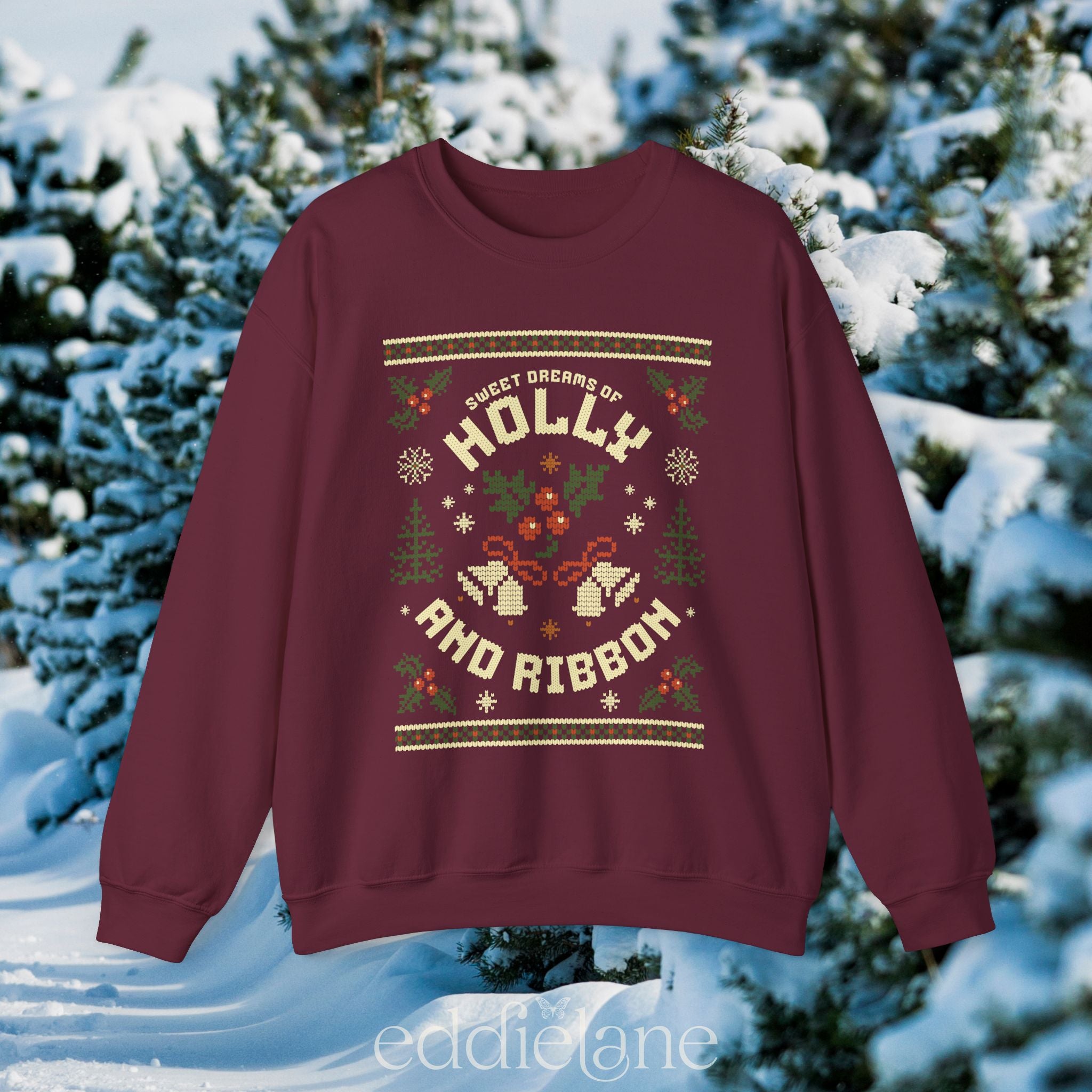 The Holly And Ribbon Ugly Christmas Sweatshirt