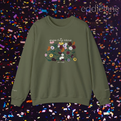 The Personalized Painted Eras Piano Floral Crewneck Sweatshirt