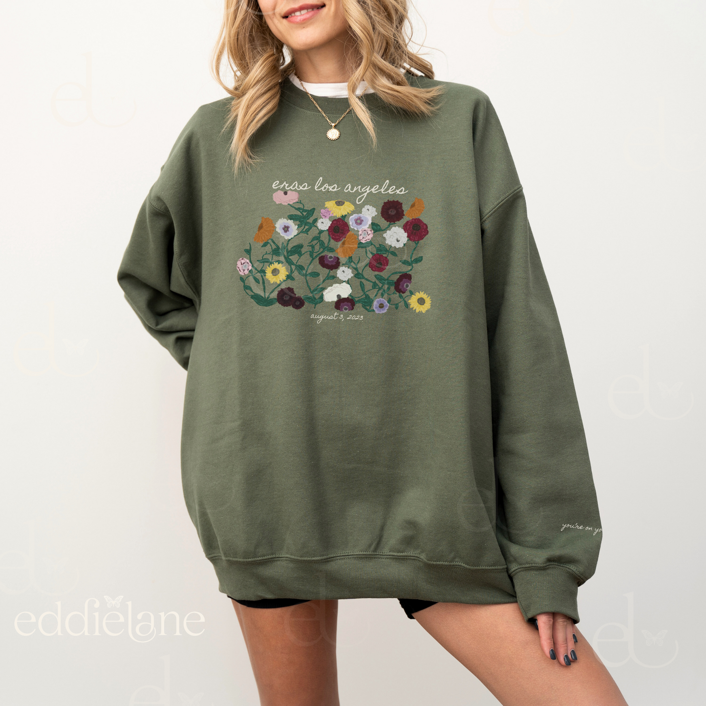 The Personalized Painted Eras Piano Floral Crewneck Sweatshirt