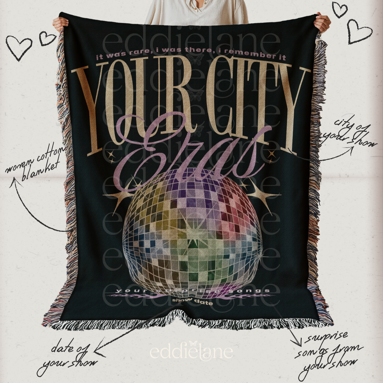 The Personalized Discoball Woven Blanket