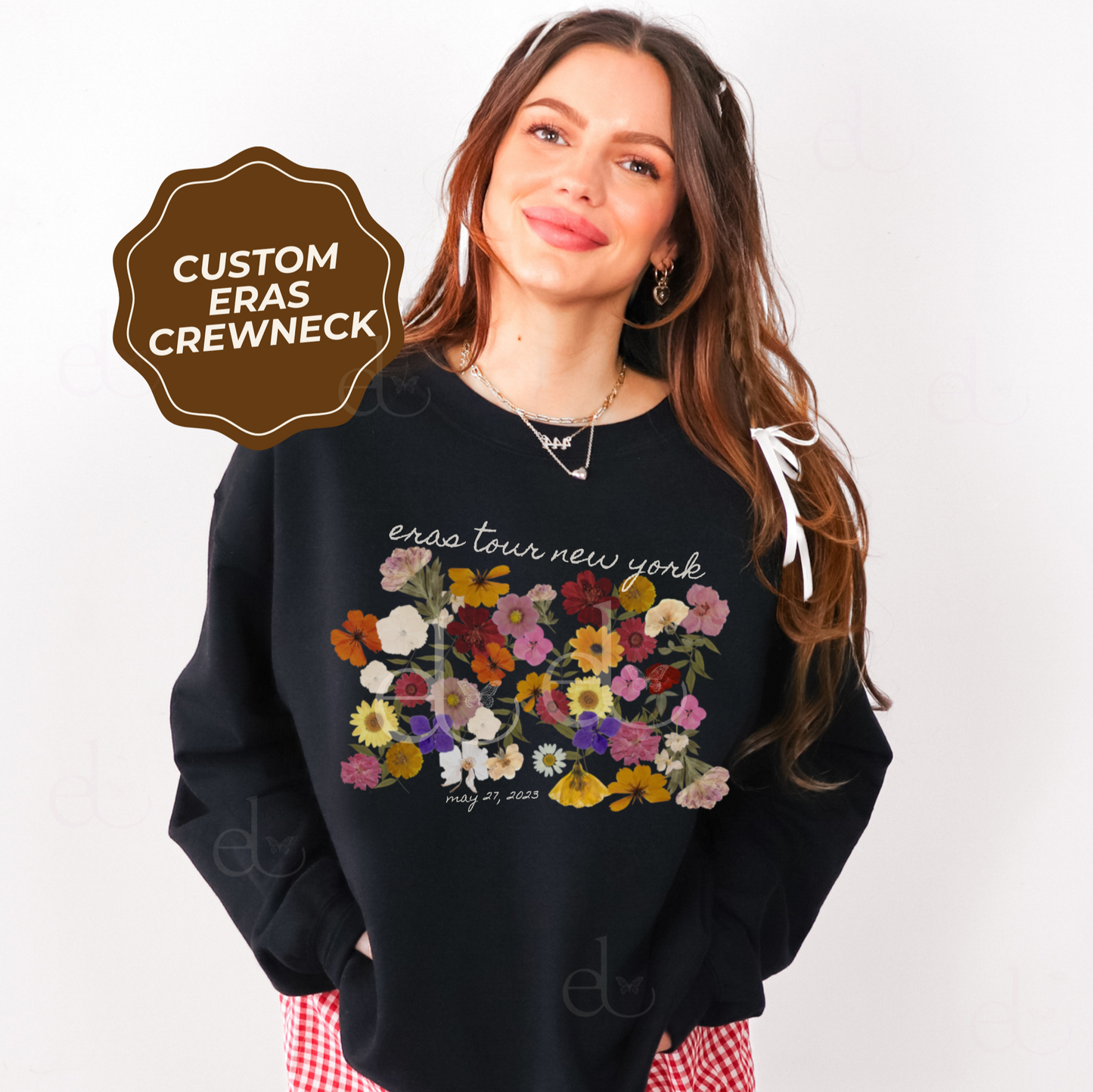 The Personalized Eras Tour Piano Pressed Flowers Sweatshirt