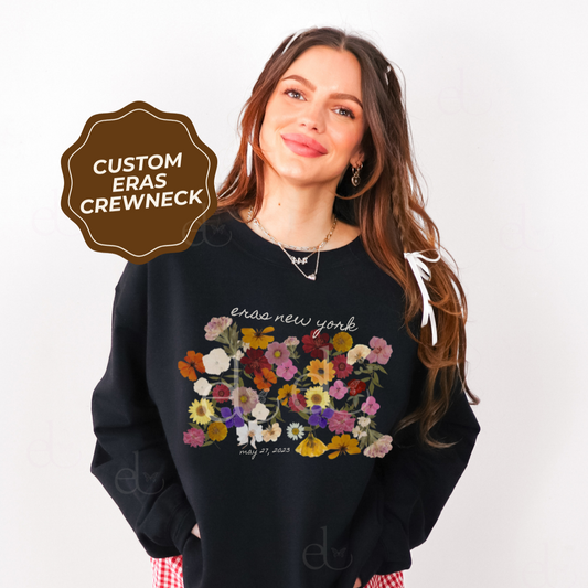 The Personalized Eras Tour Piano Pressed Flowers Sweatshirt