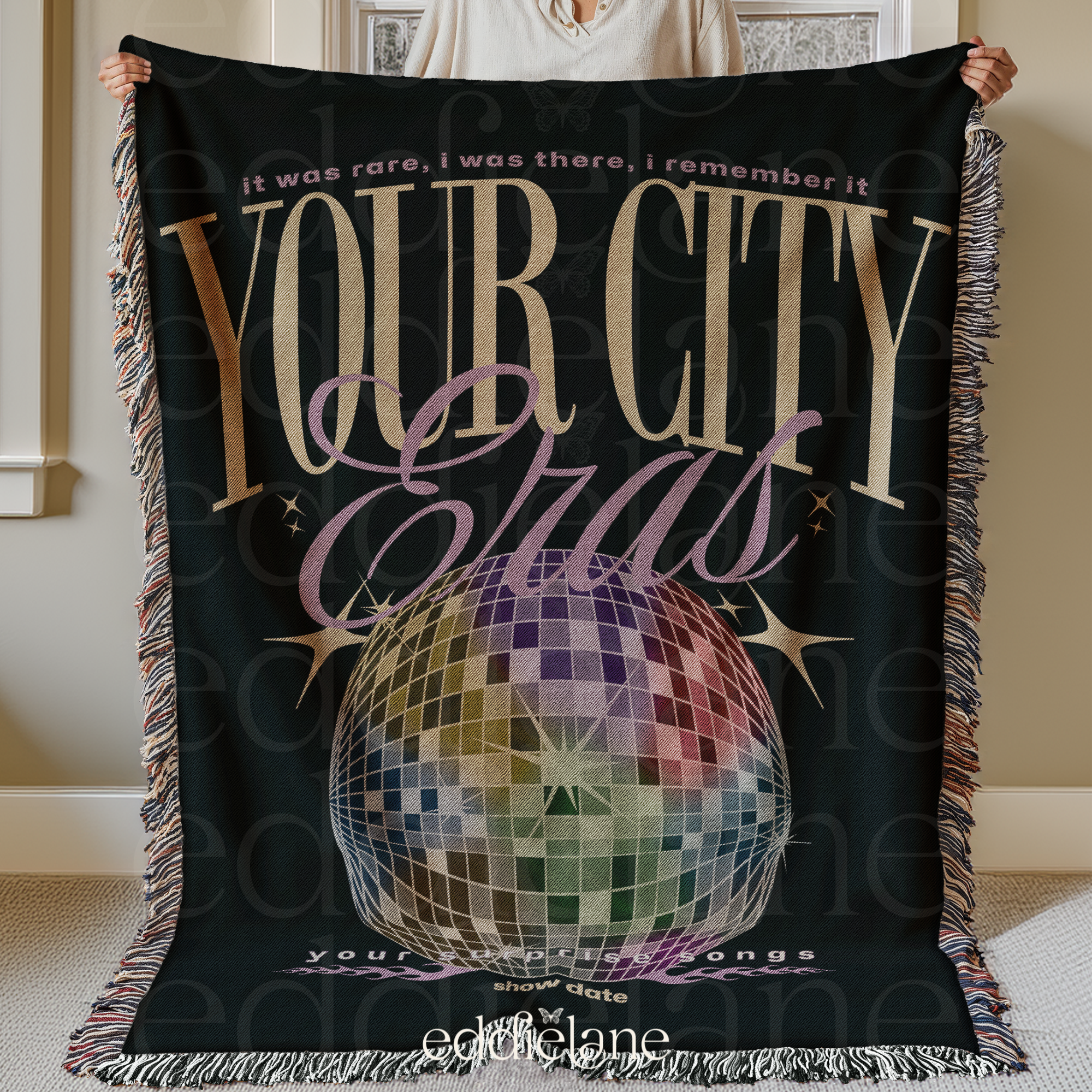 The Personalized Discoball Woven Blanket