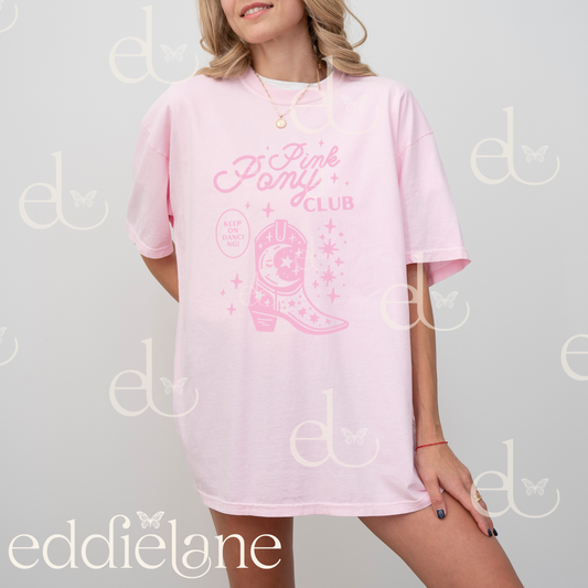 The Pink Pony Girl Boots Tee