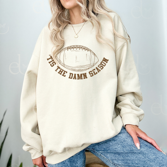 The Simple 'Tis The Damn Football Season Crewneck Sweatshirt